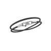 Pulseira Masculina Slim duas voltas em Couro Preto 3mm