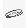 Pulseira Masculina Slim duas voltas em Couro Preto 3mm