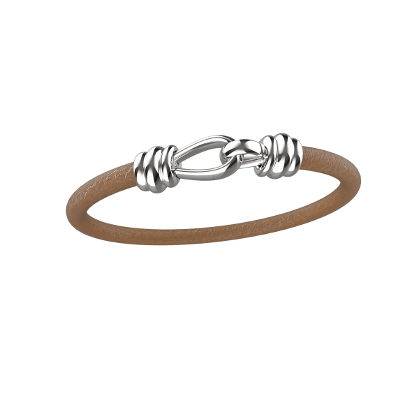 Pulseira Masculina Strongest uma volta em Couro Cru 5mm