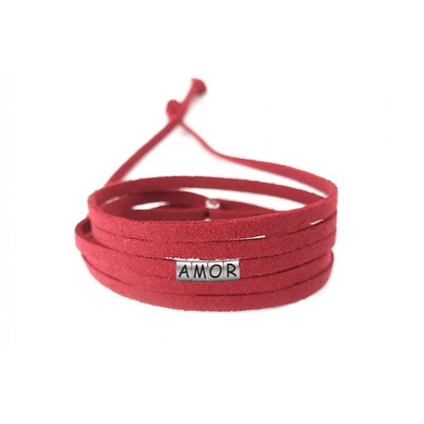 Pulseira Amor de Couro Vermelho