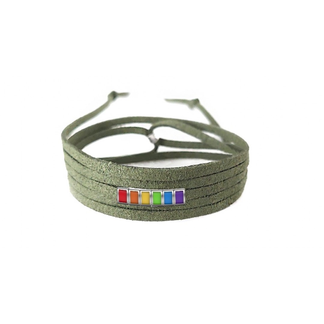 Pulseira Orgulho de Couro Verde