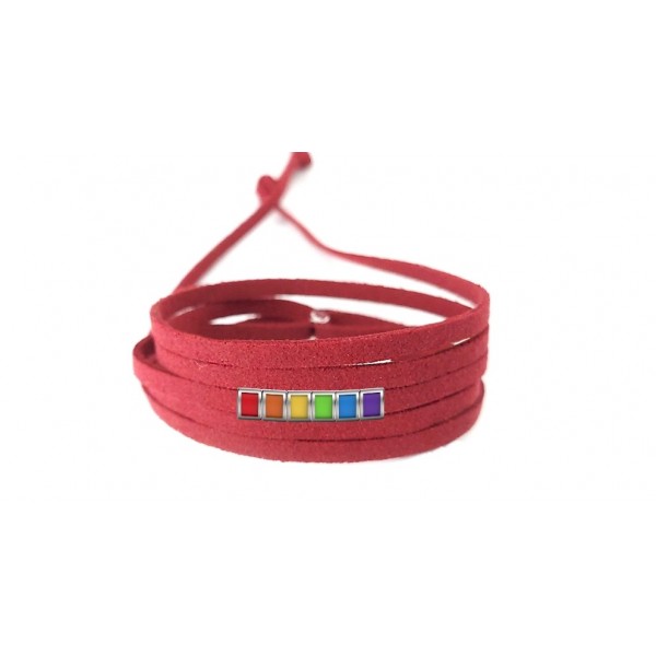 Pulseira Orgulho de Couro Vermelho