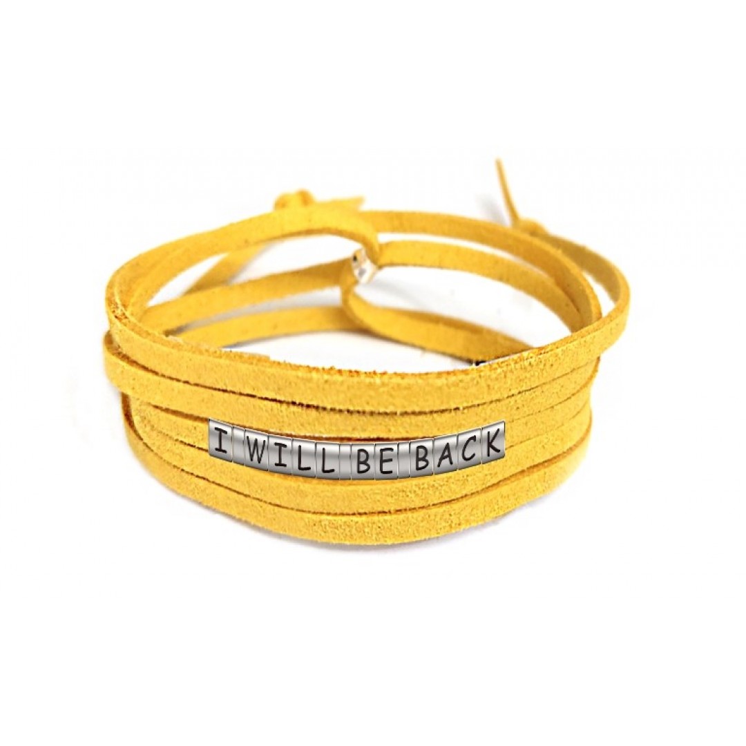 Pulseira I Will Be Back de Couro Amarelo