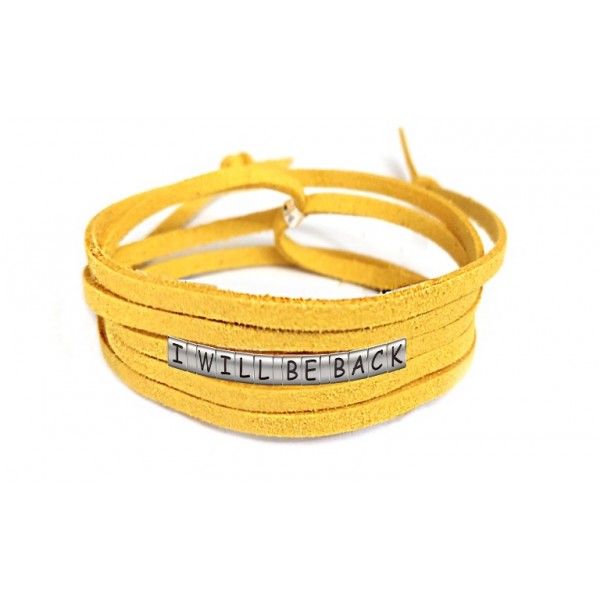 Pulseira I Will Be Back de Couro Amarelo