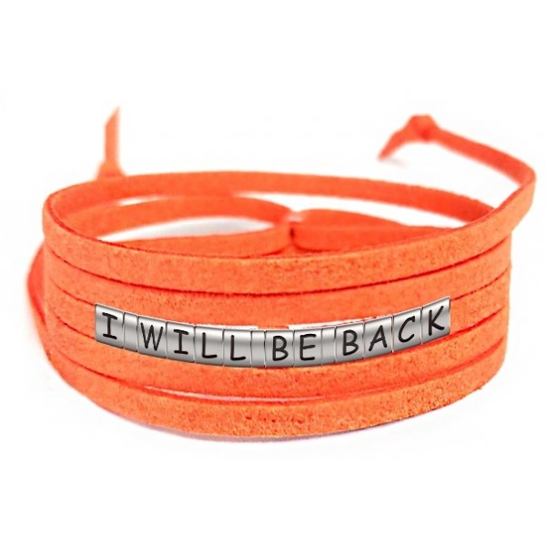 Pulseira I Will Be Back de Couro Laranja