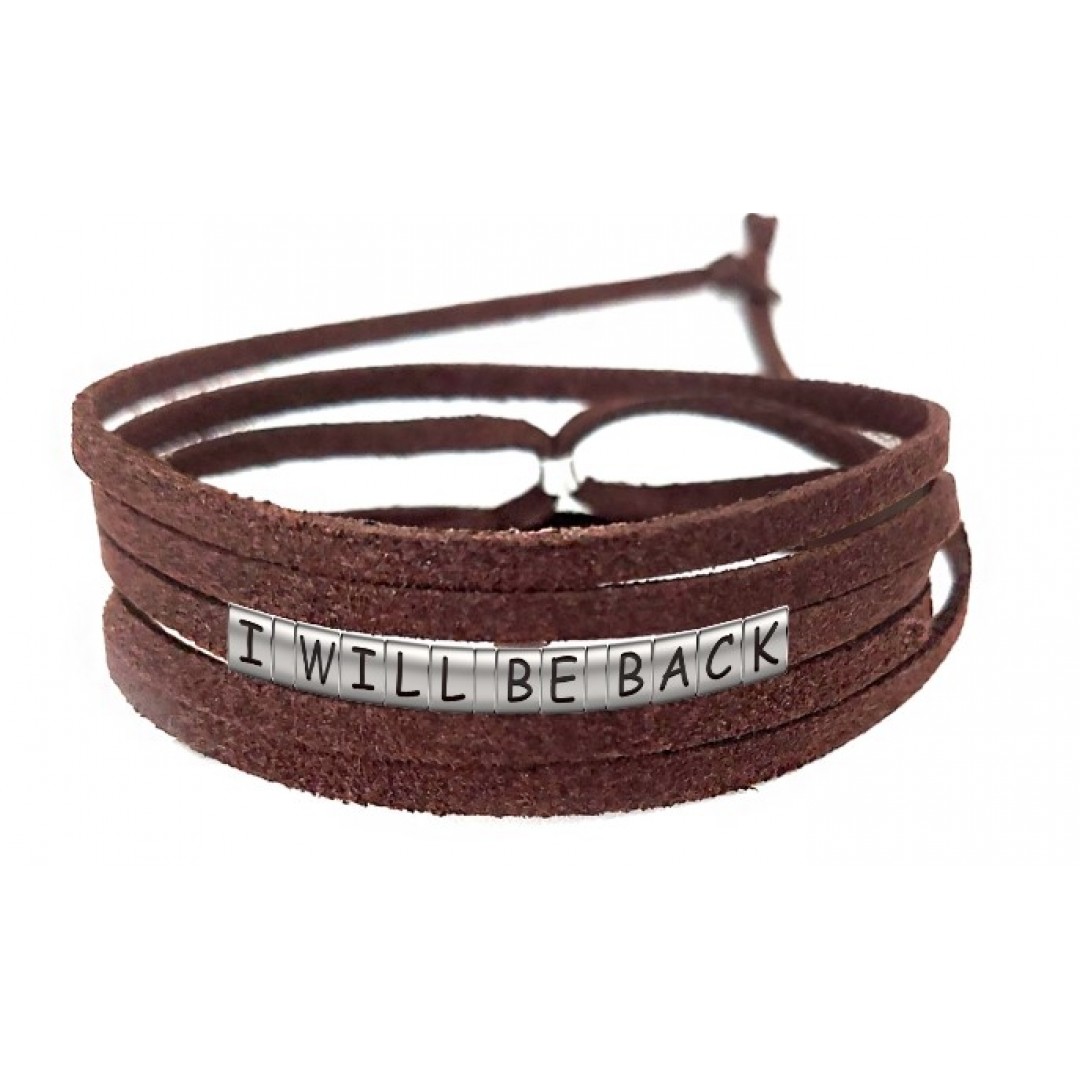 Pulseira I Will Be Back de Couro Marrom