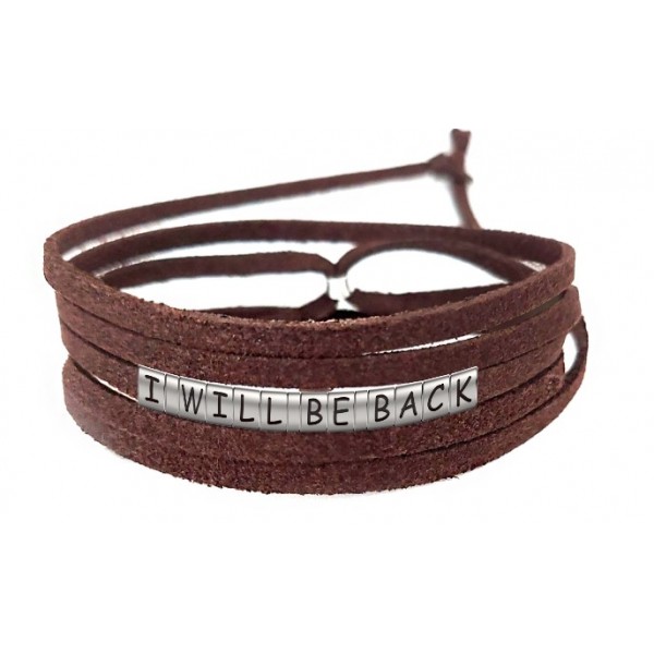 Pulseira I Will Be Back de Couro Marrom