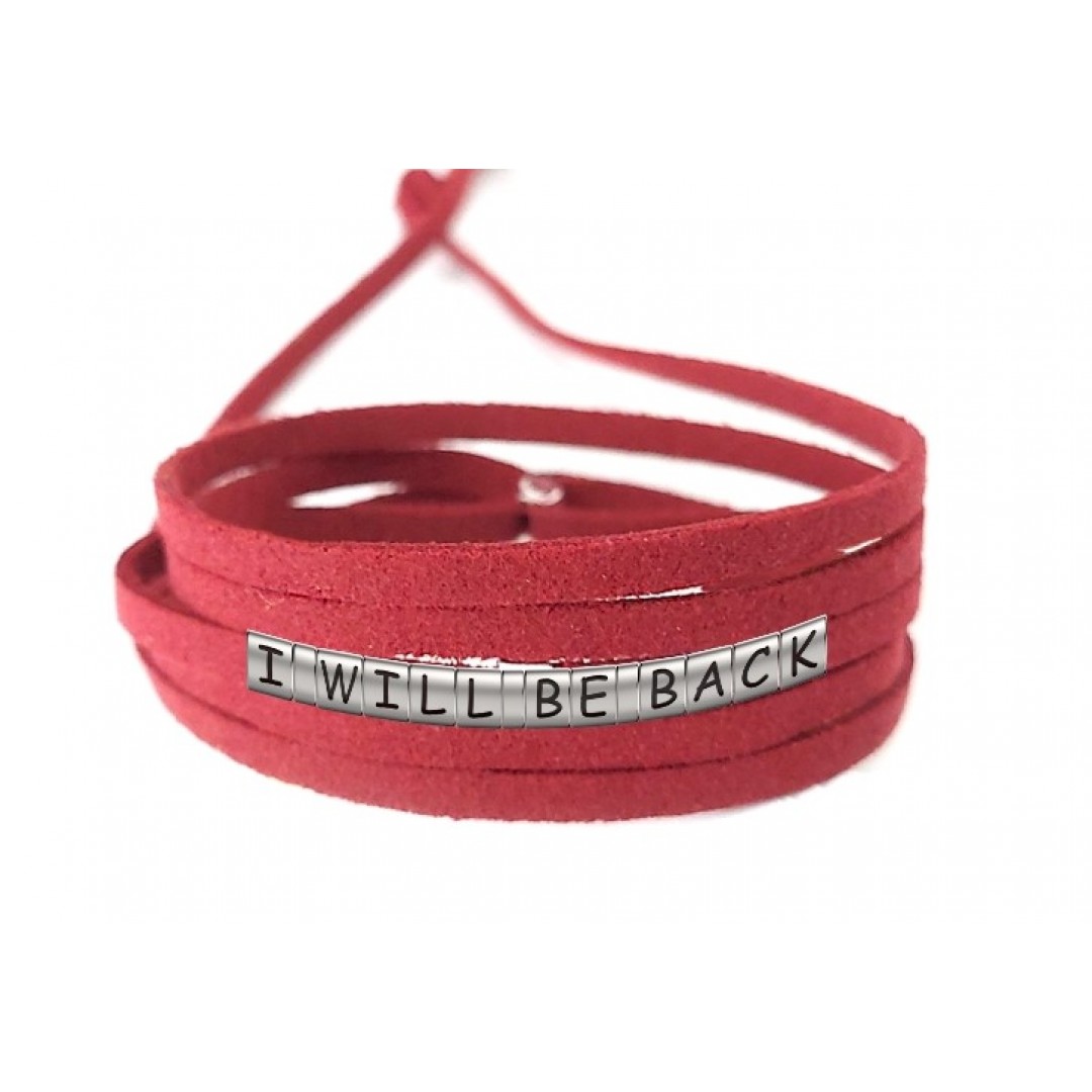 Pulseira I Will Be Back de Couro Vermelho