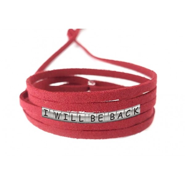 Pulseira I Will Be Back de Couro Vermelho