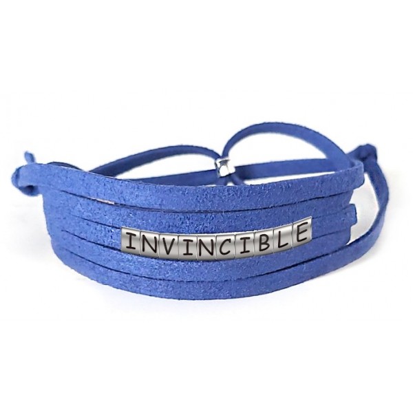 Pulseira Invencível ( Invincible ) de Couro Azul