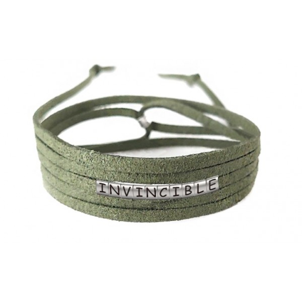 Pulseira Invencível ( Invincible ) de Couro Verde