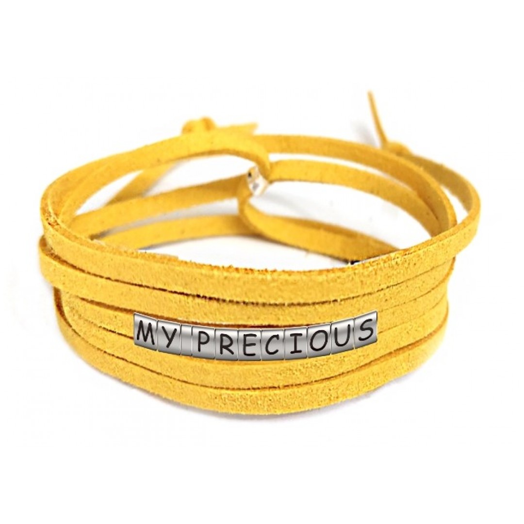 Pulseira My Precious  de Couro Amarelo