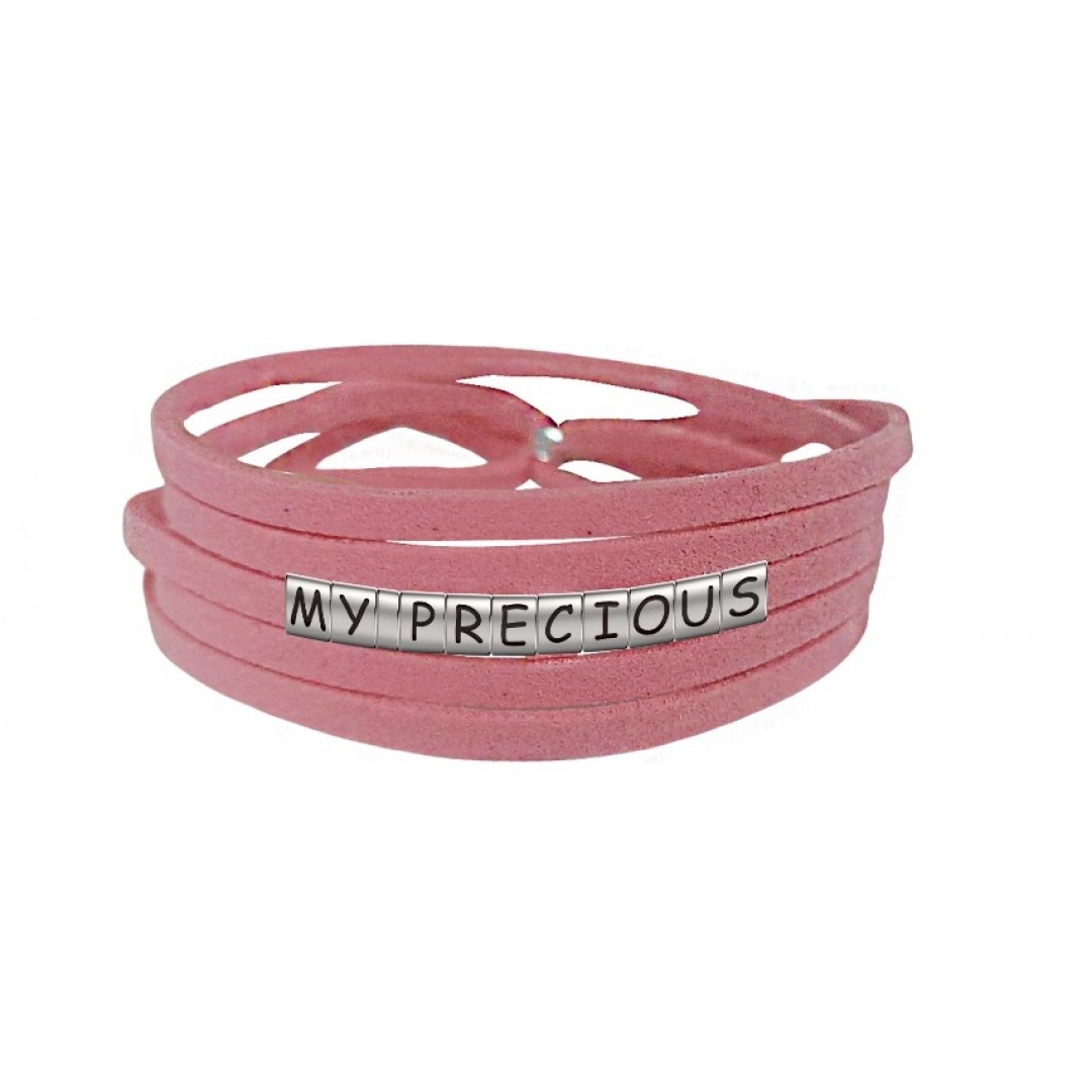 Pulseira My Precious de Couro Rosa