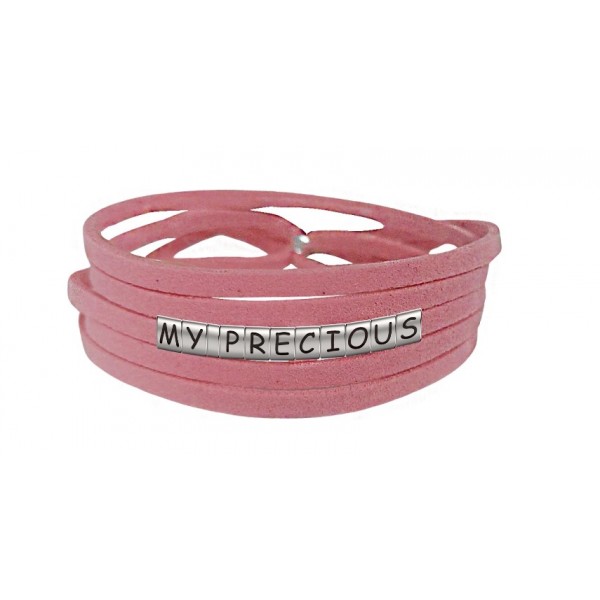 Pulseira My Precious de Couro Rosa