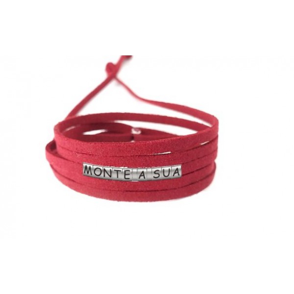 Pulseiras Personalizadas de Couro Vermelho