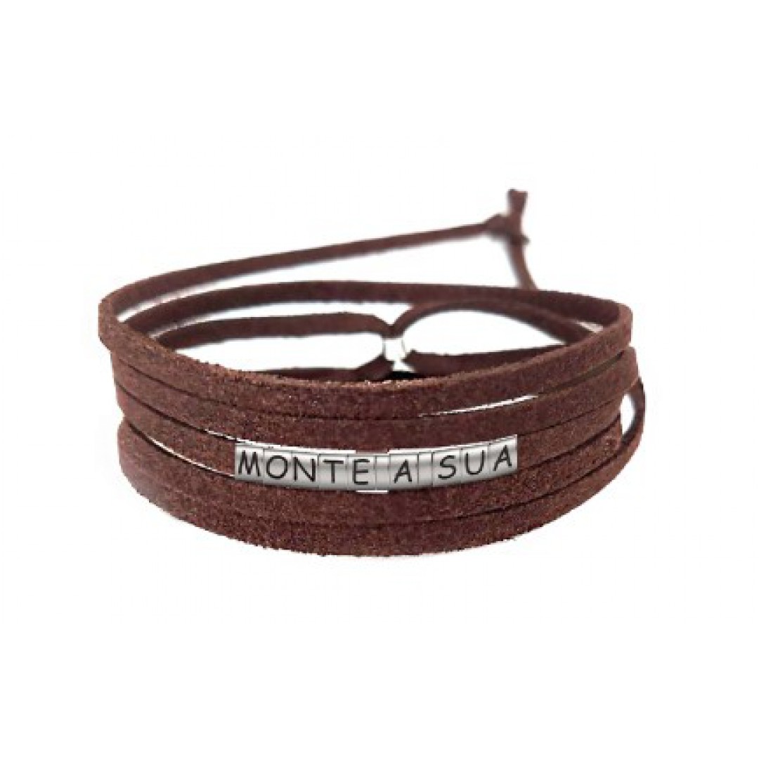 Pulseiras Personalizadas de Couro Marrom