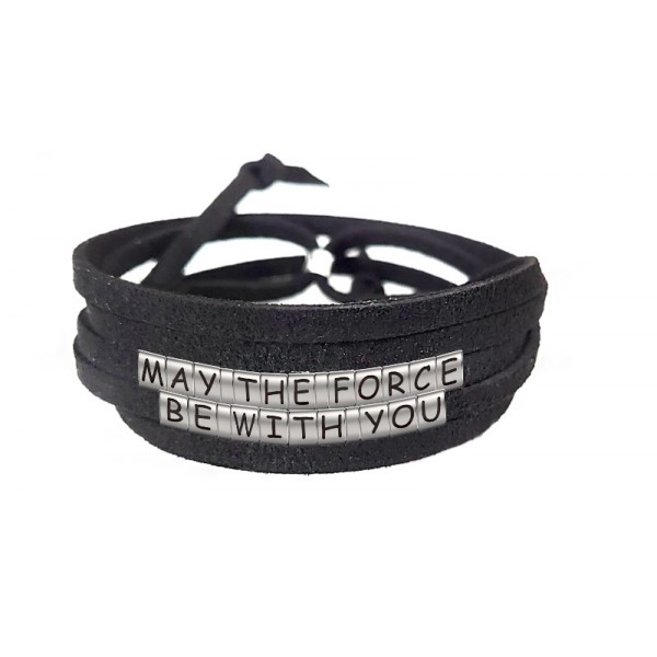 Pulseira Star Wars de Couro Preto