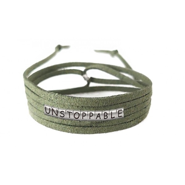 Pulseira Imparável ( Unstoppable ) de Couro Verde