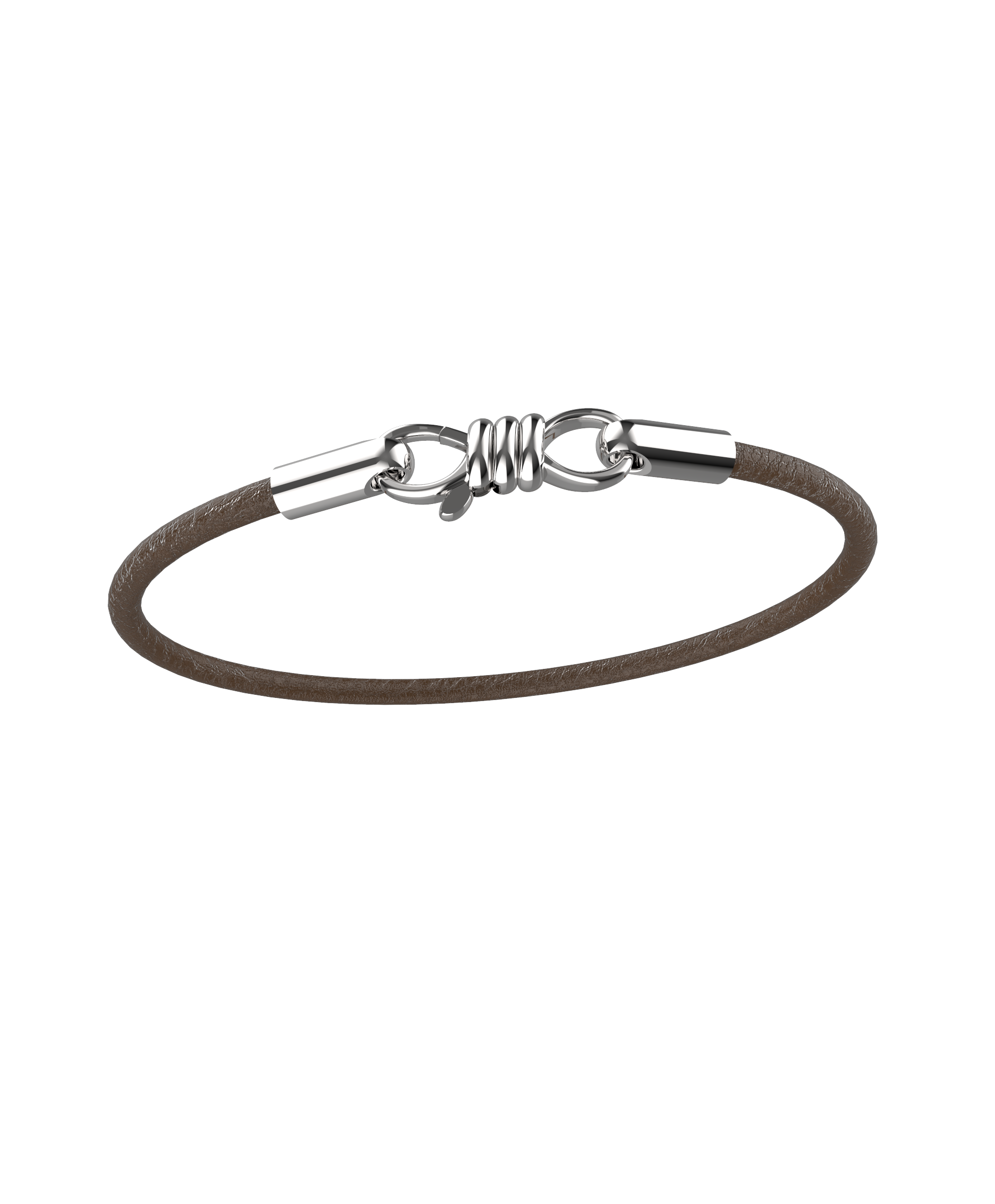 Pulseira  Masculina Slim uma volta em Couro Marrom 3mm