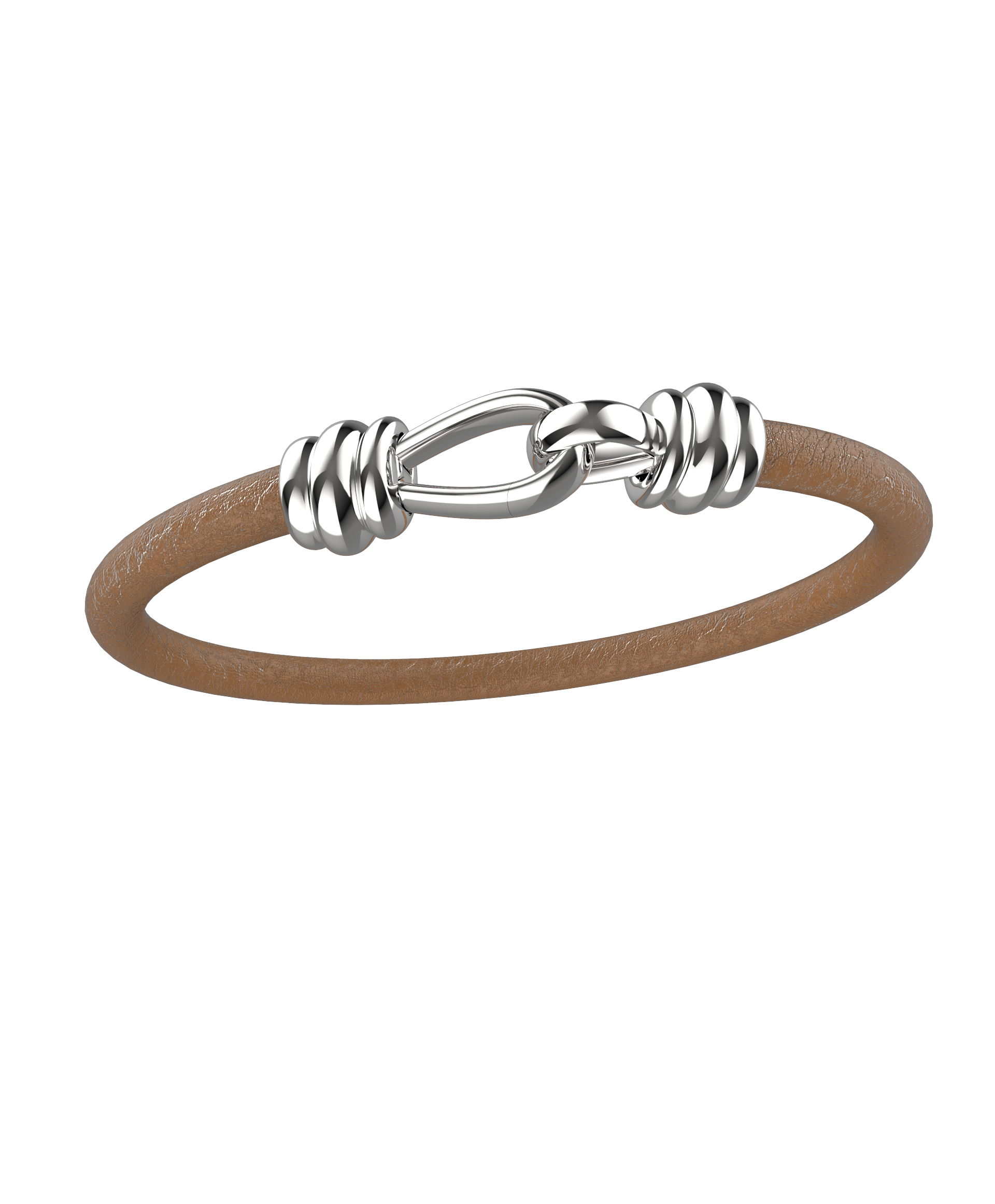 Pulseira Masculina Strongest uma volta em Couro Cru 5mm