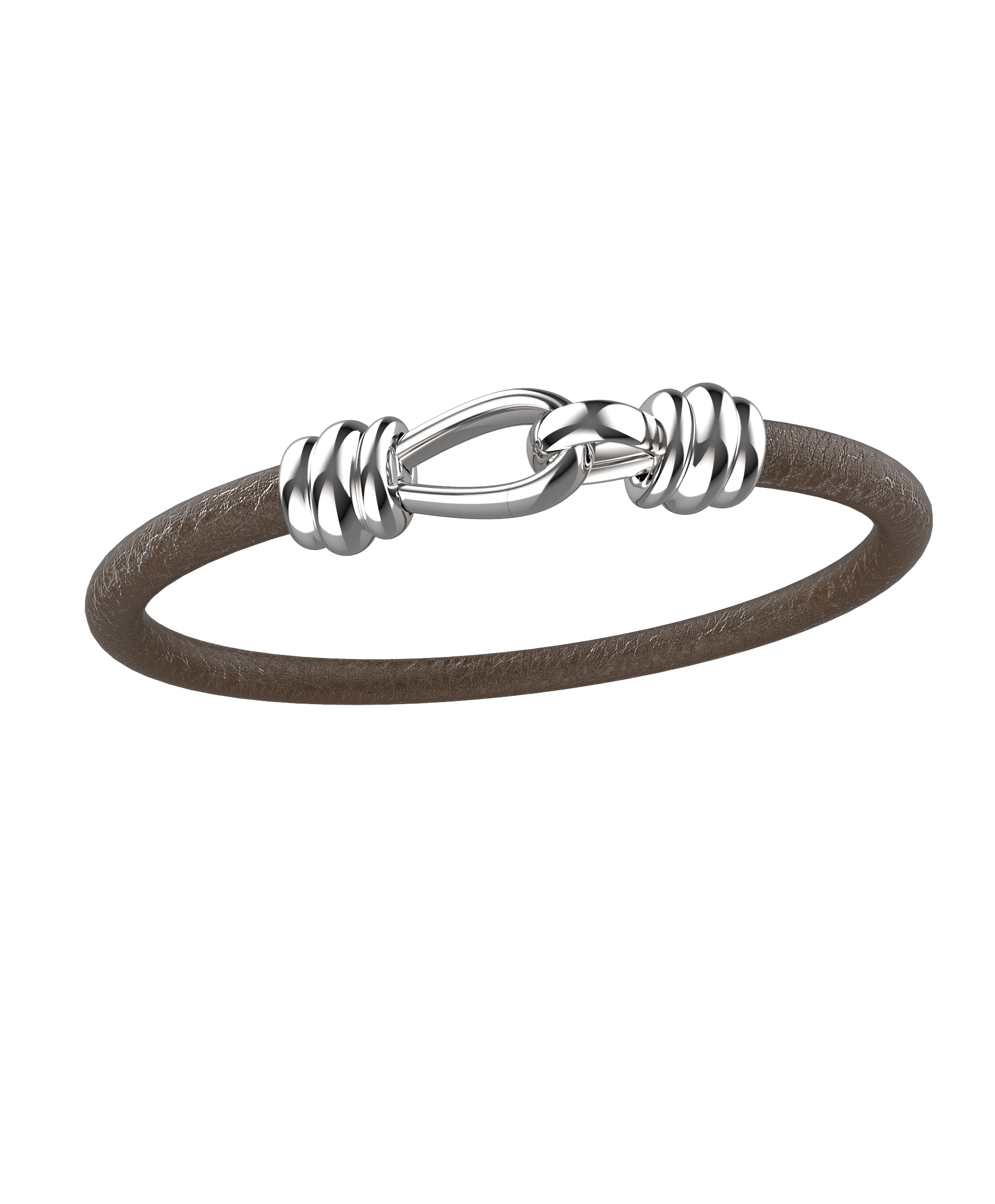 Pulseira Masculina Strongest uma volta em Couro Marrom 5mm