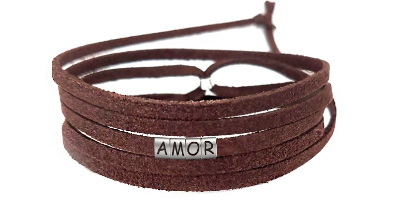 Pulseira Amor de Couro Marrom