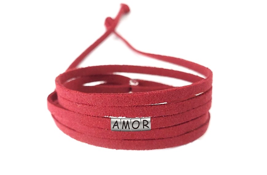 Pulseira Amor de Couro Vermelho