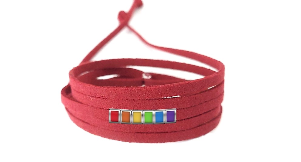 Pulseira Orgulho de Couro Vermelho