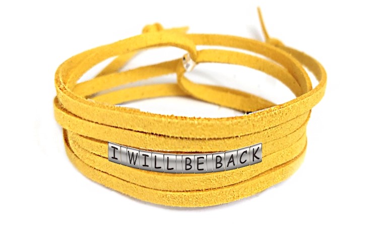 Pulseira I Will Be Back de Couro Amarelo