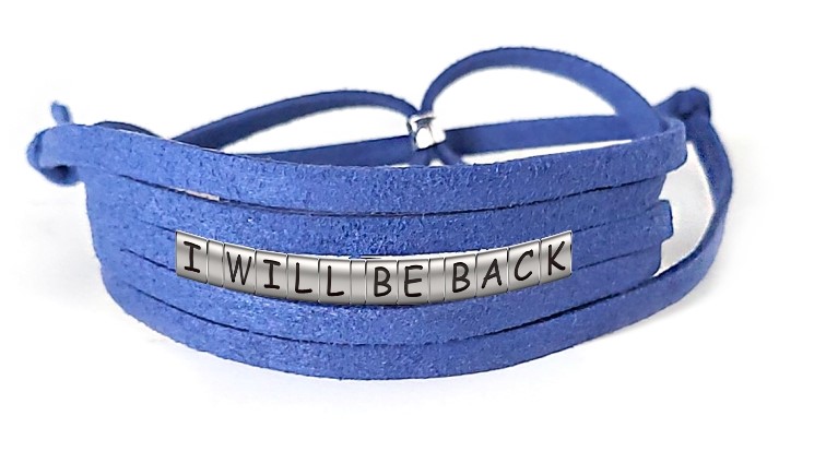 Pulseira I Will Be Back de Couro Azul