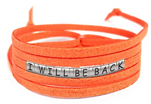 Pulseira I Will Be Back de Couro Laranja