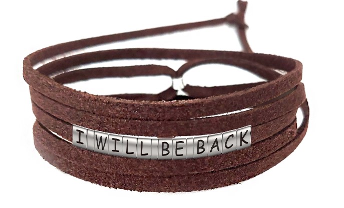 Pulseira I Will Be Back de Couro Marrom