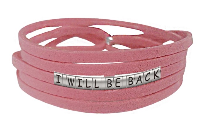 Pulseira I Will Be Back de Couro Rosa