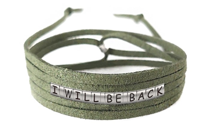 Pulseira I Will Be Back de Couro Verde