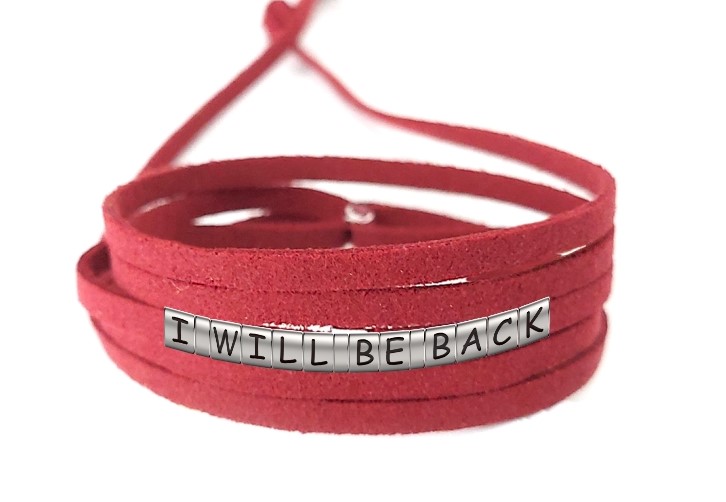 Pulseira I Will Be Back de Couro Vermelho