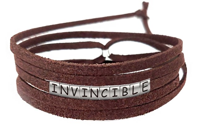 Pulseira Invencível ( Invincible ) de Couro Marrom