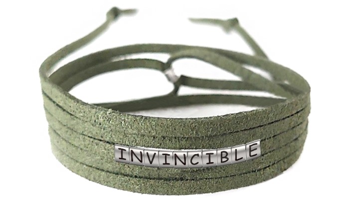 Pulseira Invencível ( Invincible ) de Couro Verde