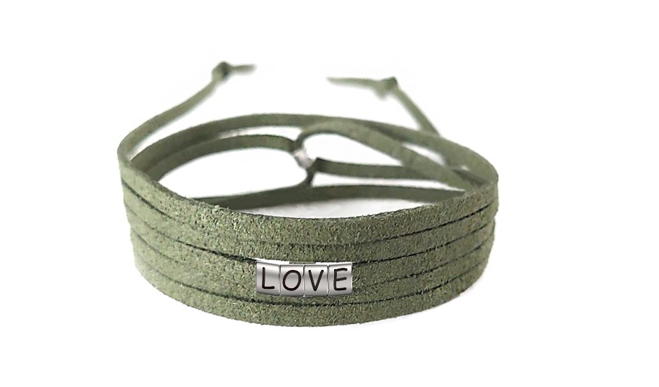 Pulseira Love de Couro Verde