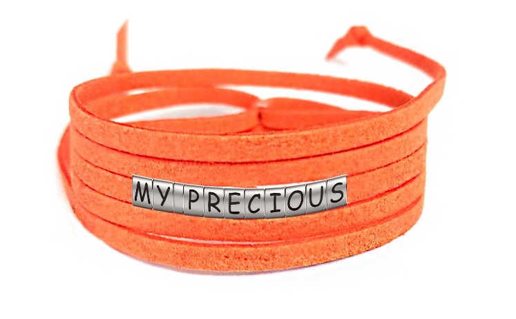 Pulseira My Precious de Couro Laranja