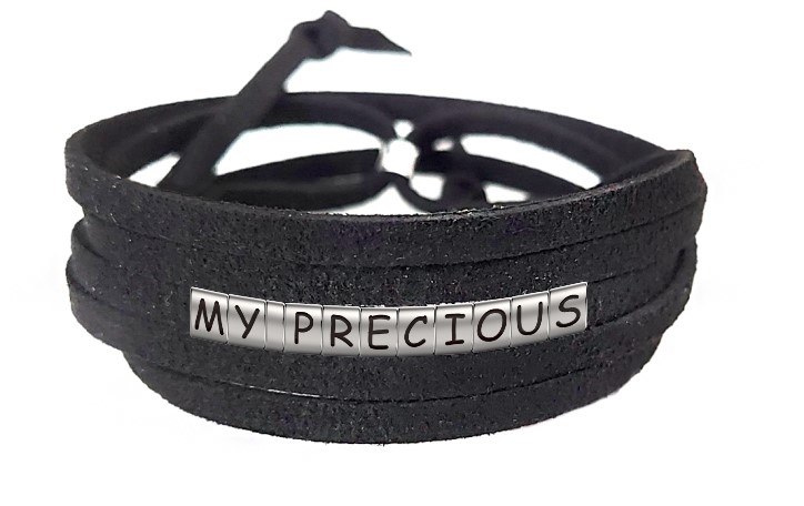 Pulseira My Precious  de Couro Preto