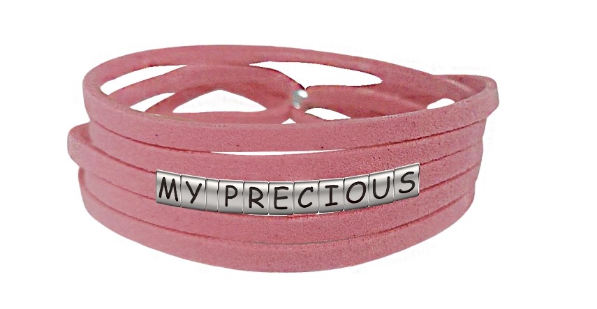 Pulseira My Precious de Couro Rosa