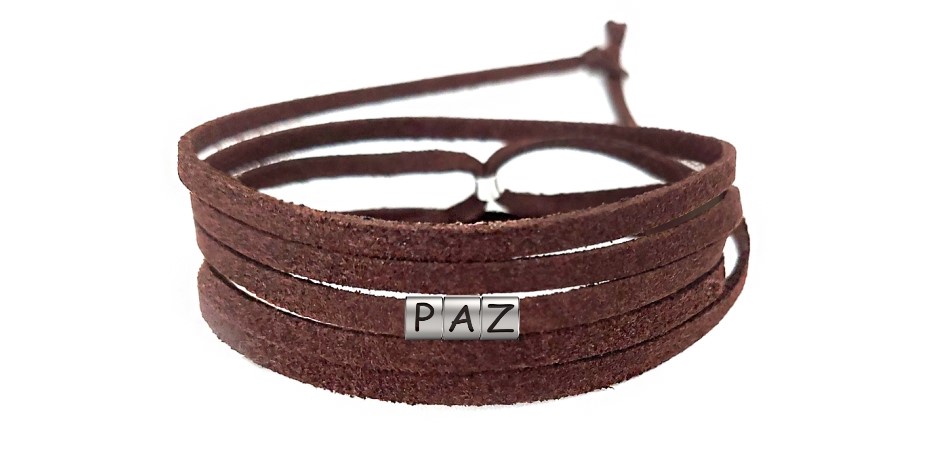 Pulseira Paz de Couro Marrom