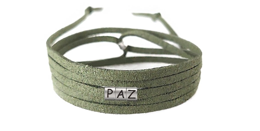 Pulseira Paz de Couro Verde