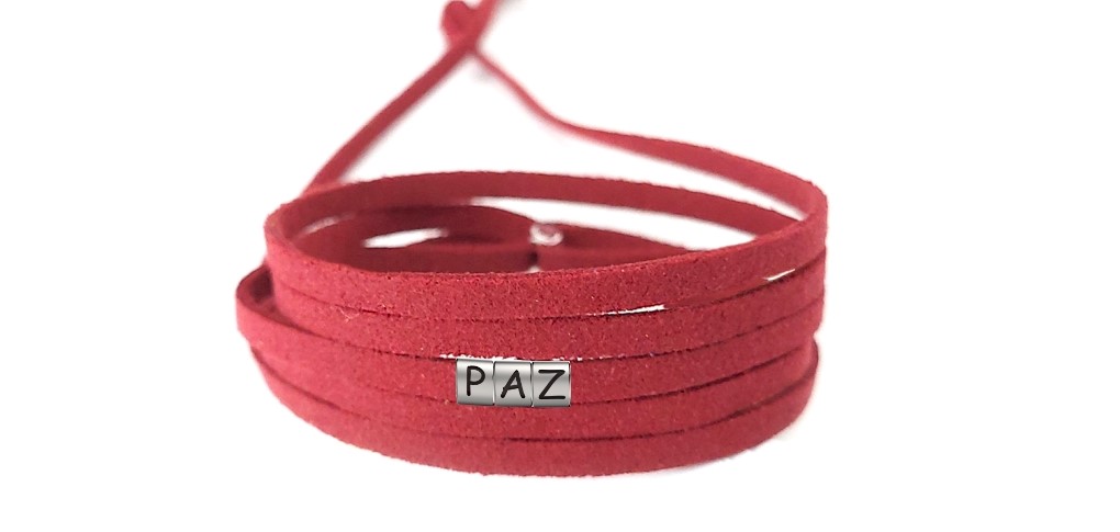 Pulseira Paz de Couro Vermelho