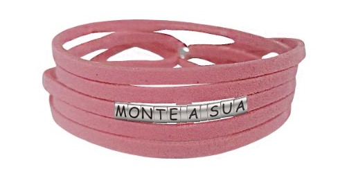 Pulseiras Personalizadas de Couro Rosa