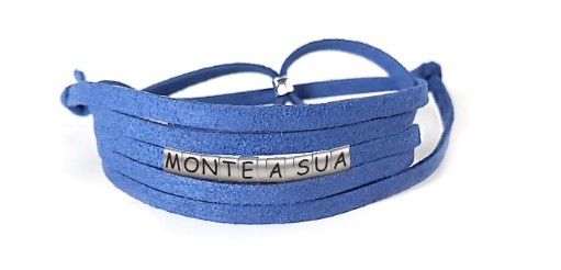 Pulseiras Personalizadas de Couro Azul