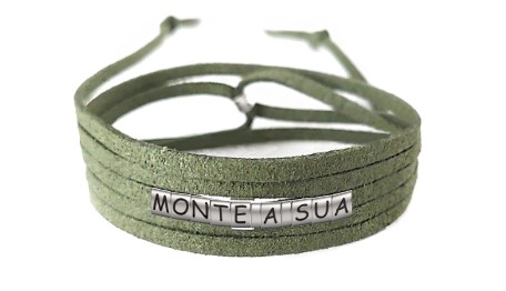 Pulseiras Personalizadas de Couro Verde