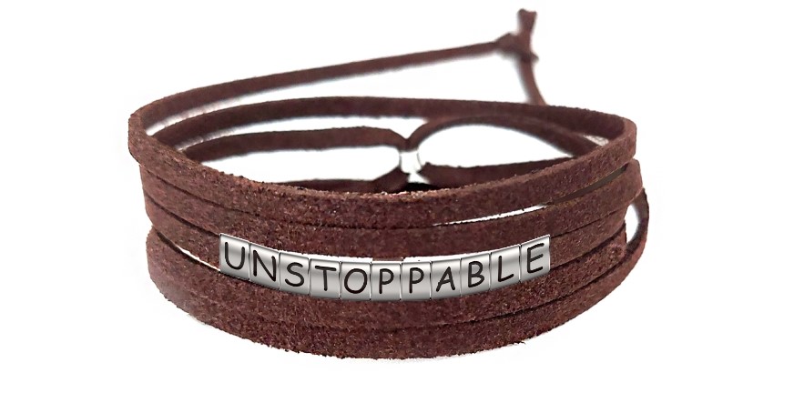 Pulseira Imparável ( Unstoppable ) de Couro Marrom