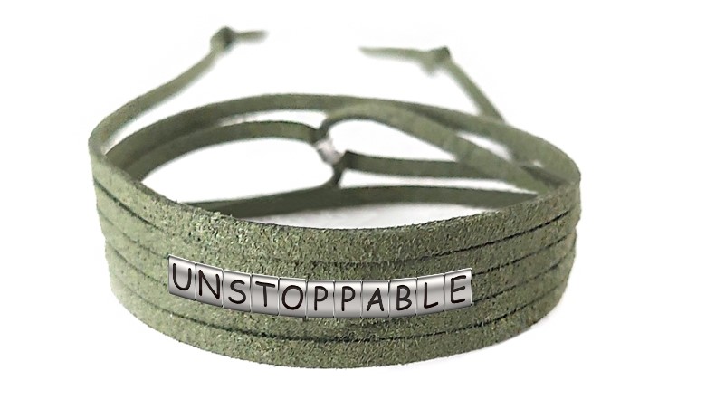 Pulseira Imparável ( Unstoppable ) de Couro Verde